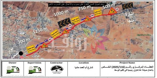 تحولات مرورية على طريق مادبا  أم العمد